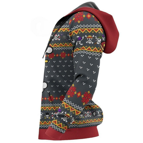 DivesArt - One Piece Ugly Christmas Sweater och Hoodie Straw Hat Priate Xmas Hoodie